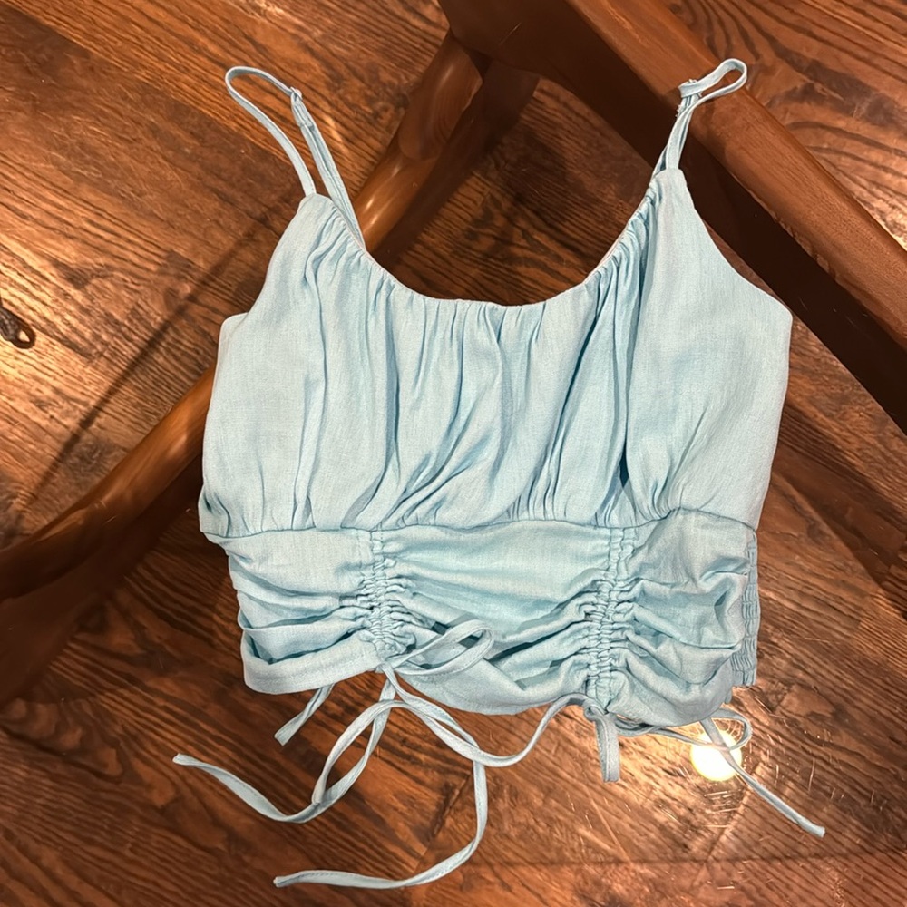 Adjustable blue crop top!